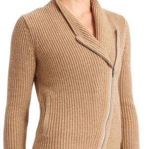 Athleta Carmel Cotton Sweater w Slant Zip